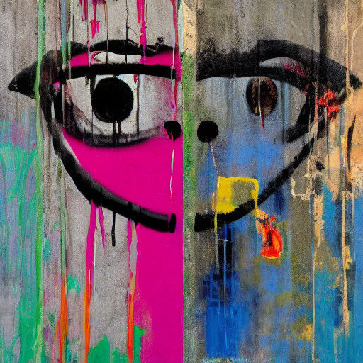 Abstract Pink Mouth Art