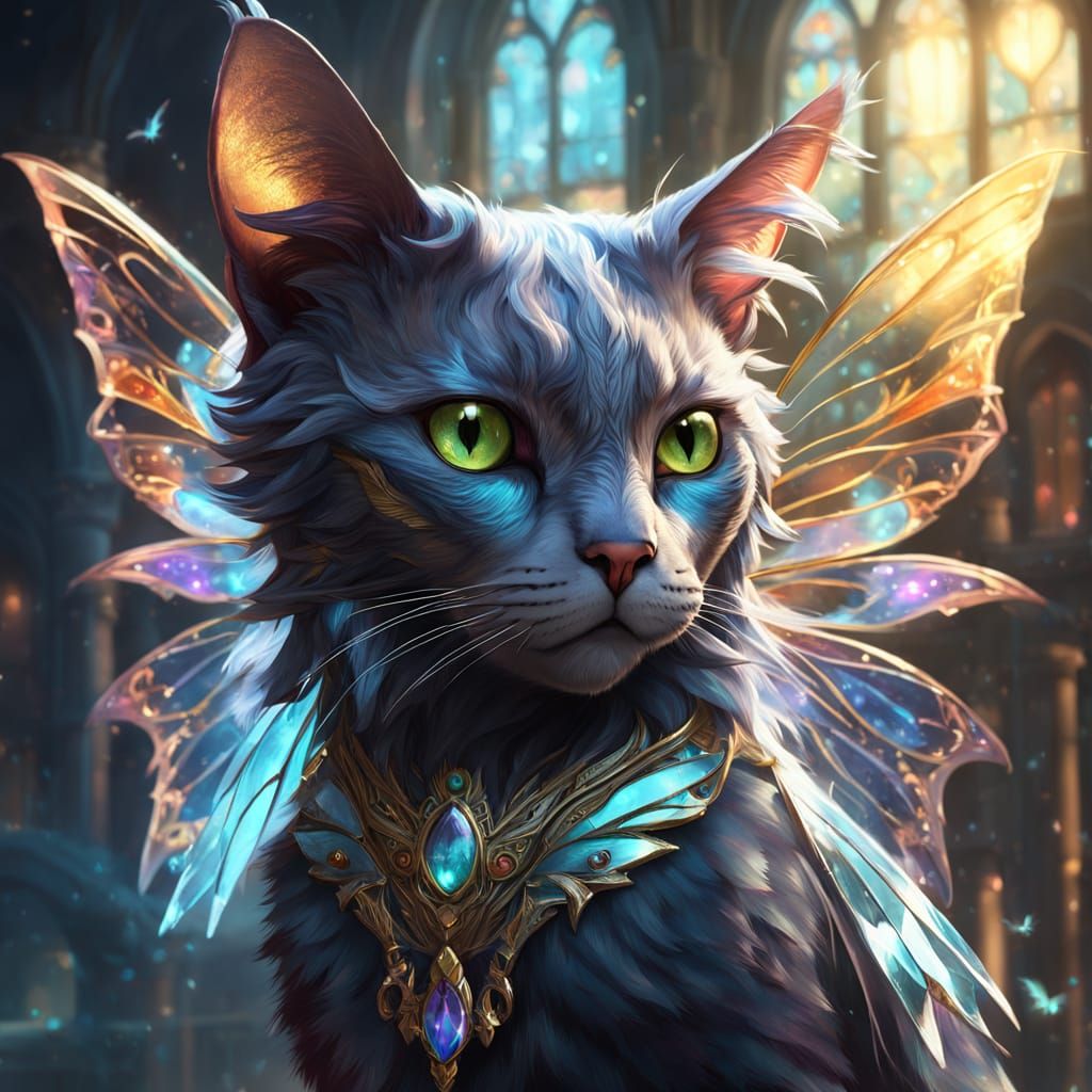 Cat Fairy Hybrid in Hyperdetailed Digital Art