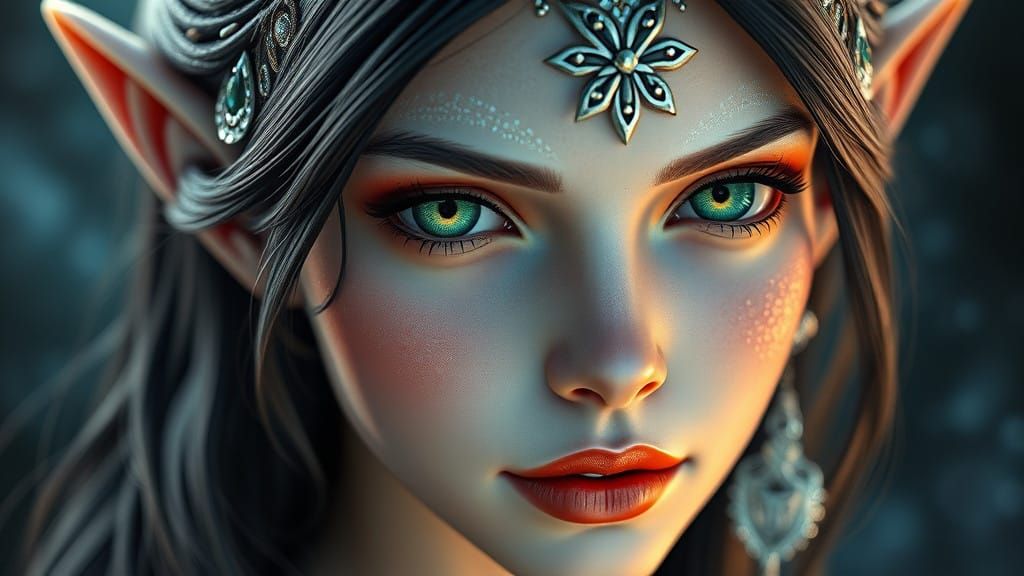 Ethereal Elf Goddess in Hyperrealistic Portraiture
