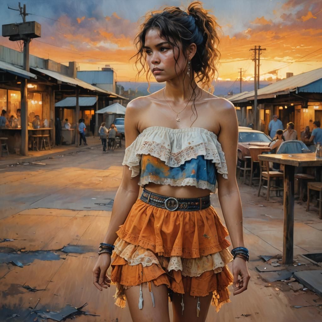 Australian Indigenous Woman in Watercolor Style