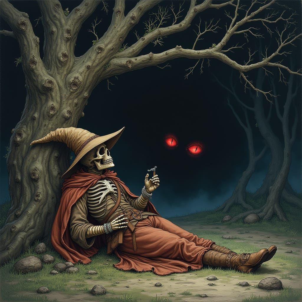 Mysterious Sorcerer Trapped in Twisted Tree Cavern