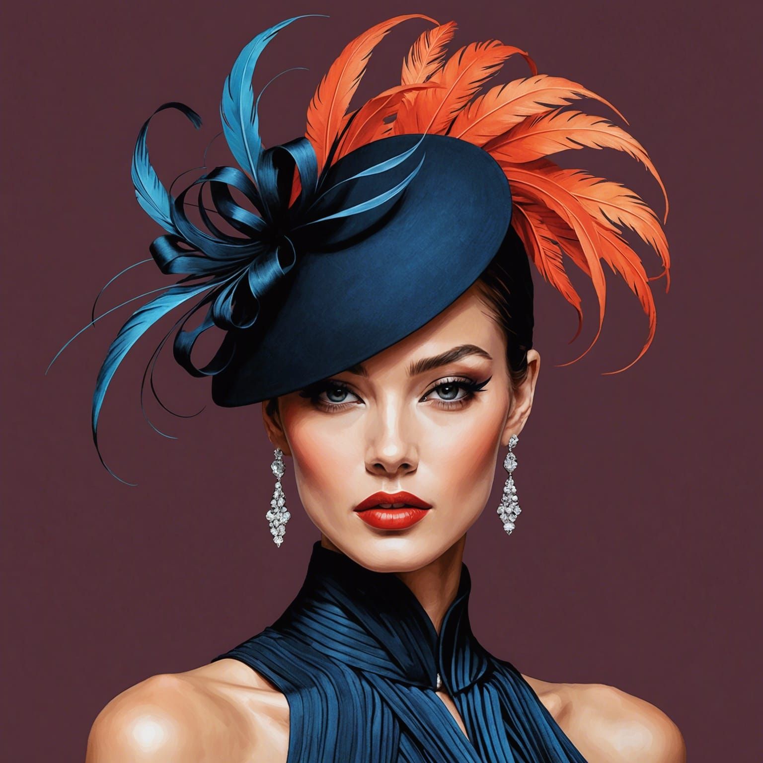 Haute Couture Fashion Illustration in Pop Art Style