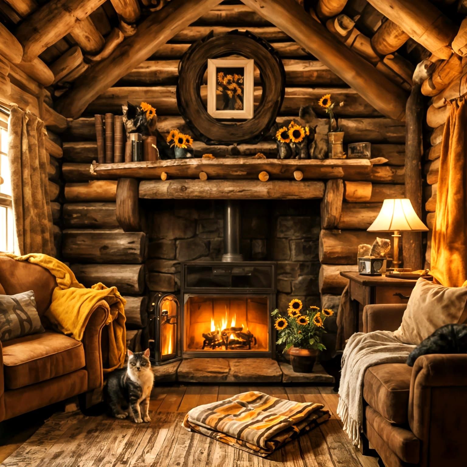 Cozy Cabin with Cat