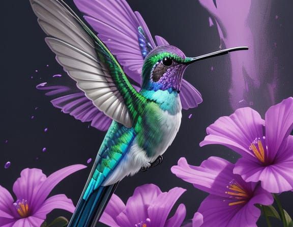 Violet Sabrewing in Vibrant Bloom
