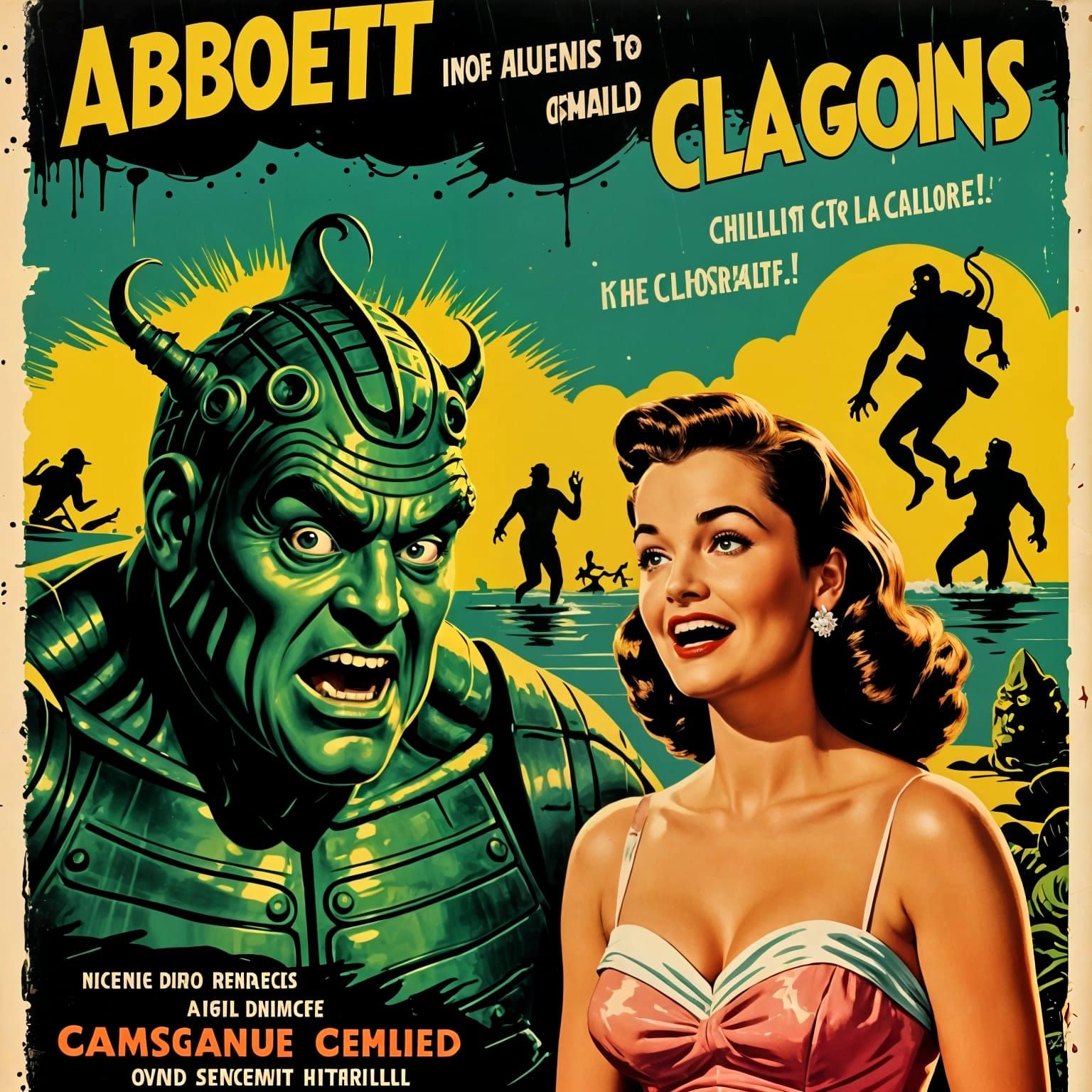 Abbott and Costello Meet Creature from Black Lagoon 50s Post...