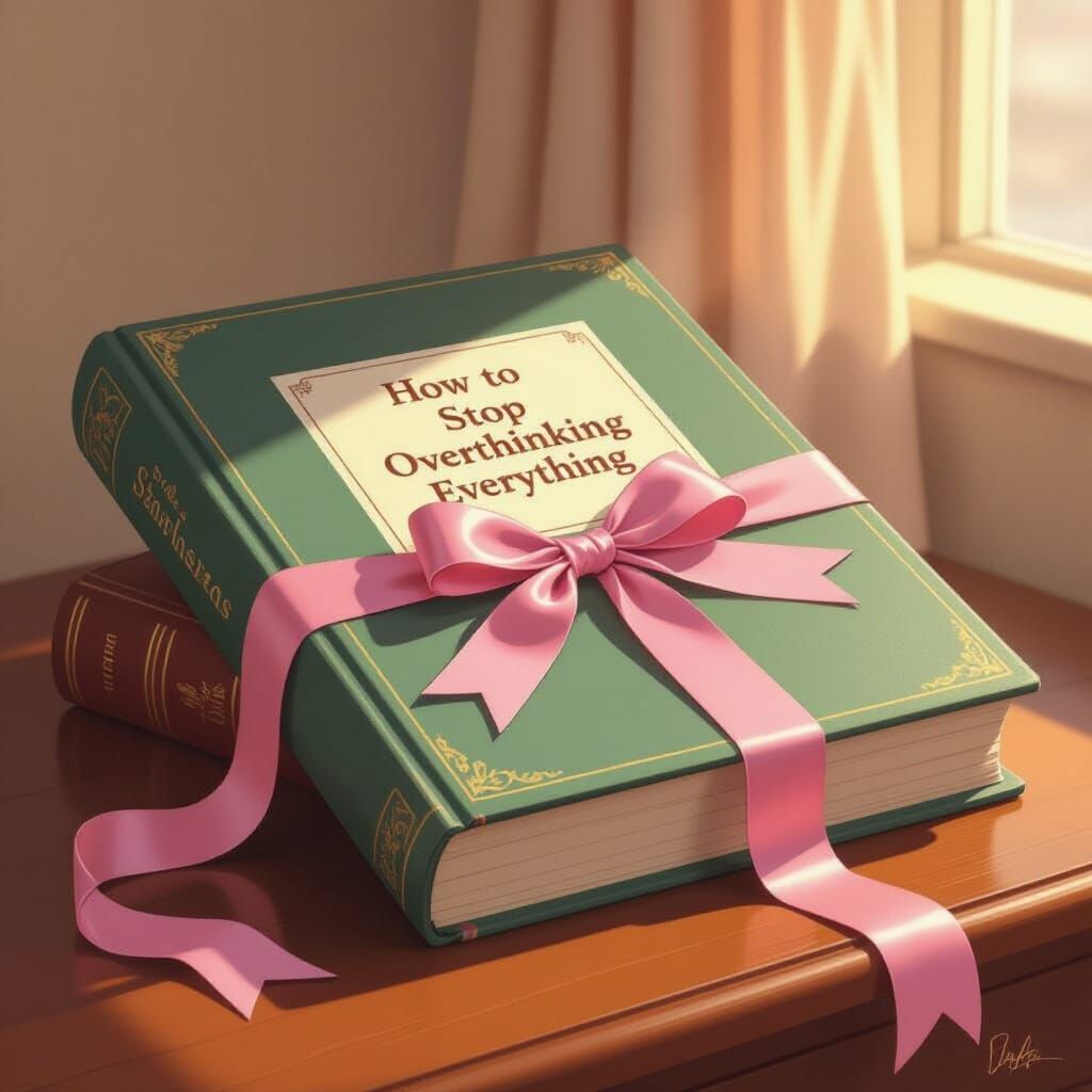 Realistic Digital Painting of 'How to Stop Overthinking Ever...