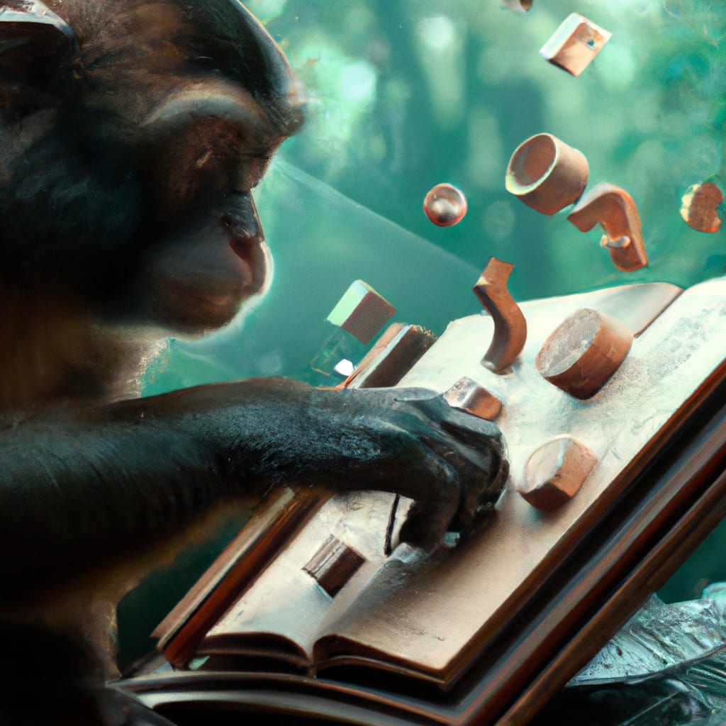 Monkey Studying Geometry: Detailed Matte Painting