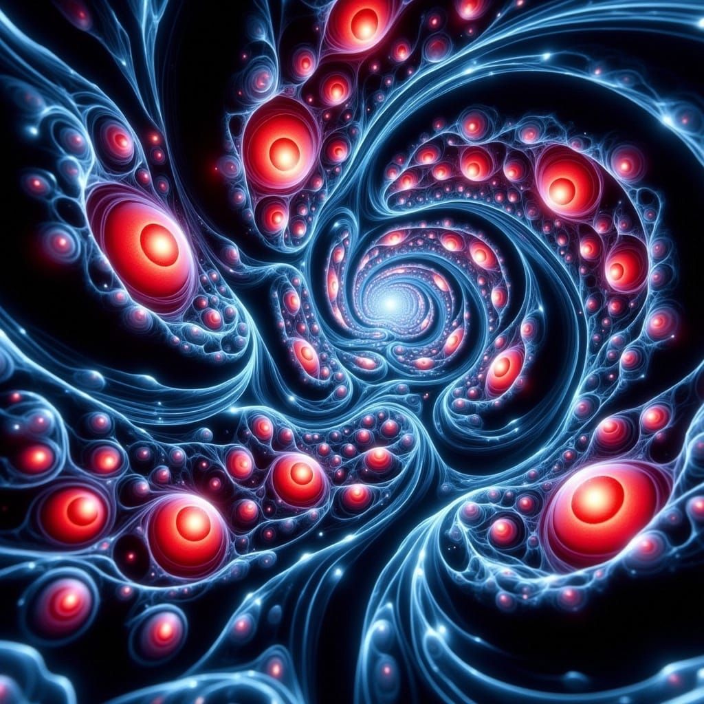 Mesmerizing Tunnel of Luminous Eyeballs and Glass Tentacles