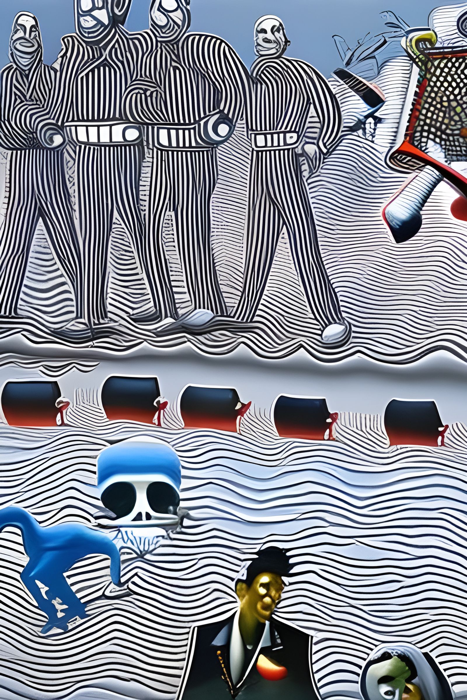 Cartoon Band in Oil Paint, Hollywood Style