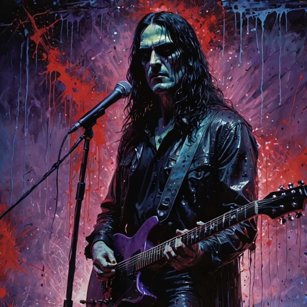 Gothic Splatter Painting of Type O Negative Live in Holograp...