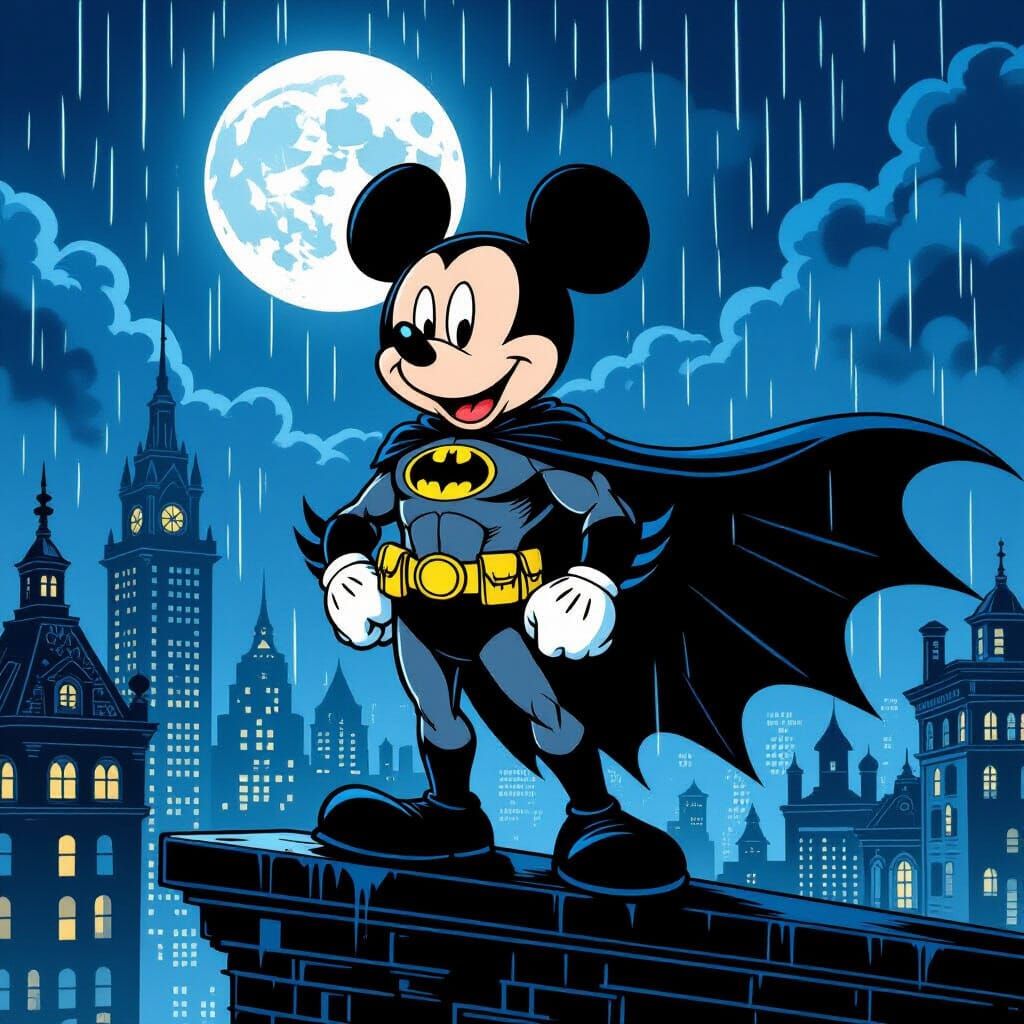 Mickey Mouse as Batman, Comic Art Style