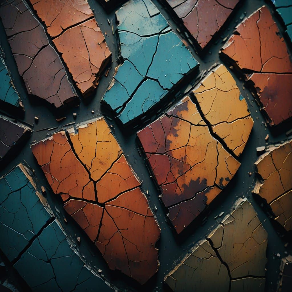Macro Photograph of Dried Paint Cracks