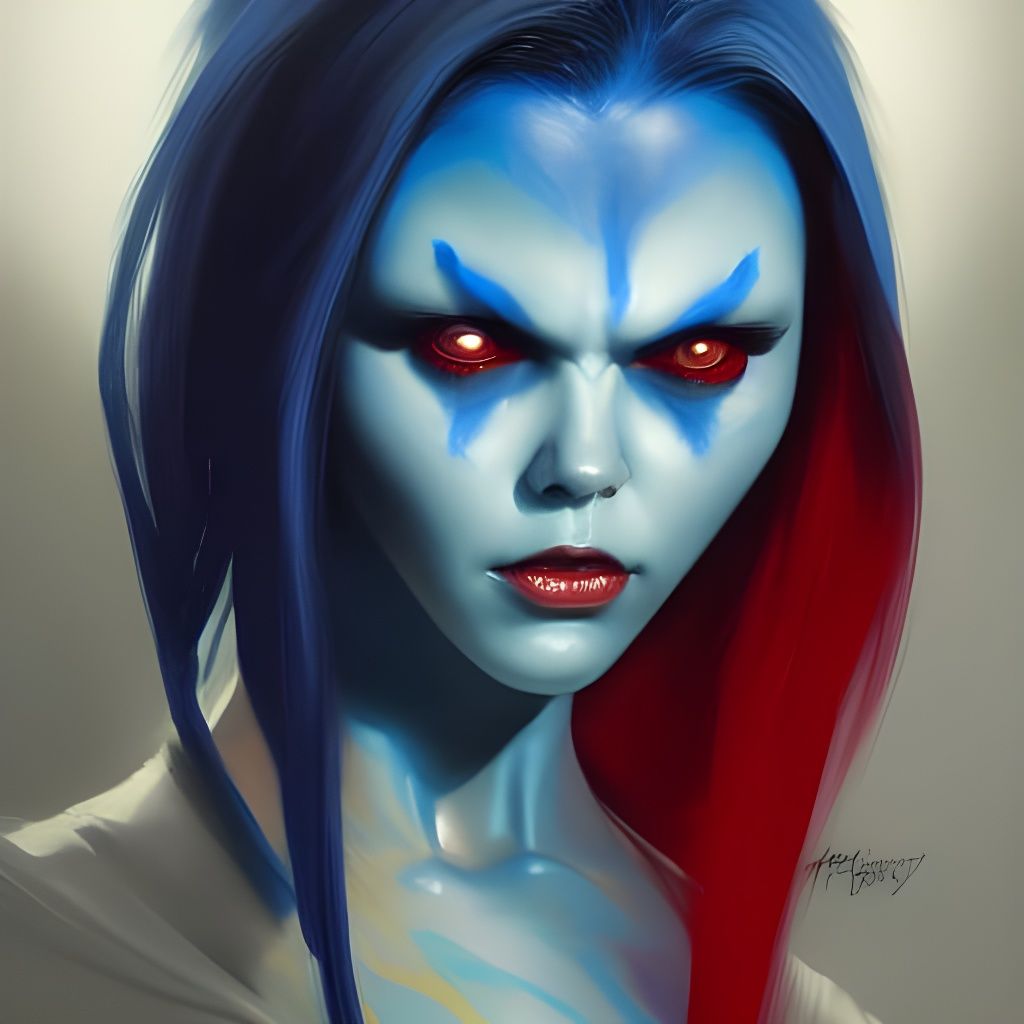 Morbius as Smurfette: Oil Painting Portrait