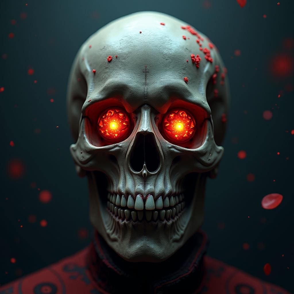 Ethereal Halloween Skull Digital Painting