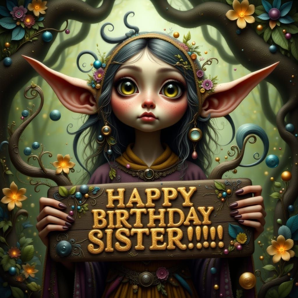 Mystical Forest Goblin Celebrates Sister's Birthday