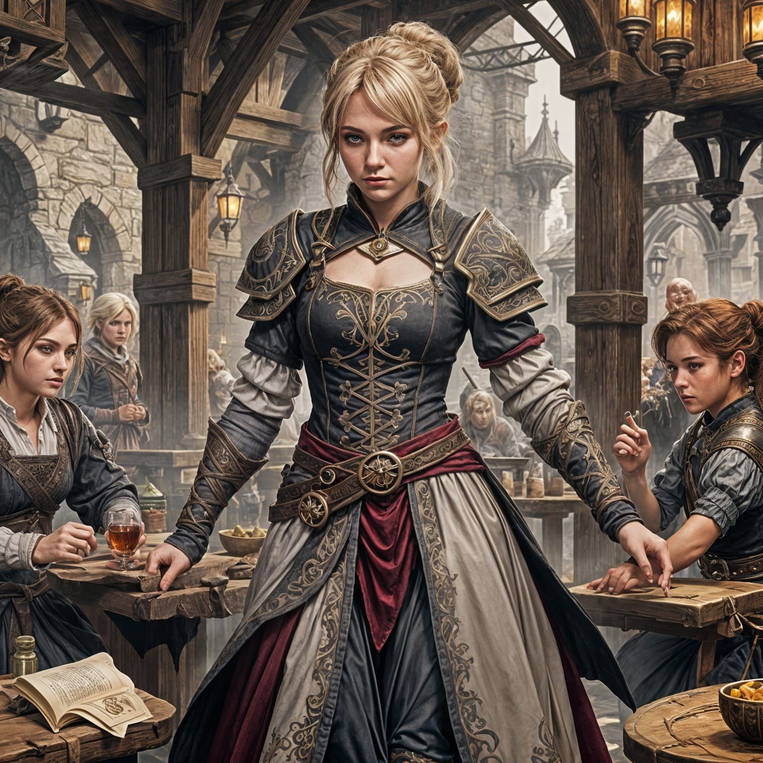 Halfling Rogue in Tavern, Hyperrealistic Fantasy Art