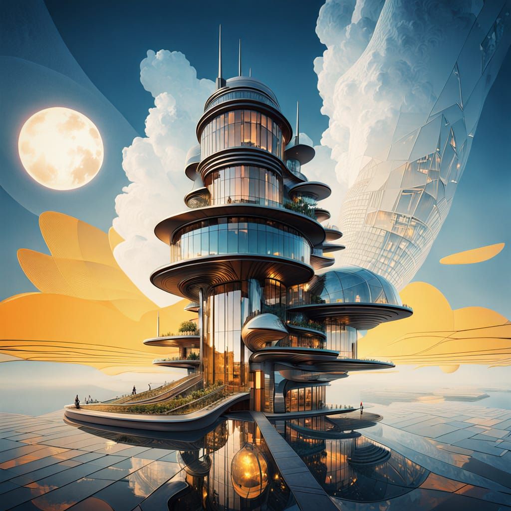 Hotel on a field of glass