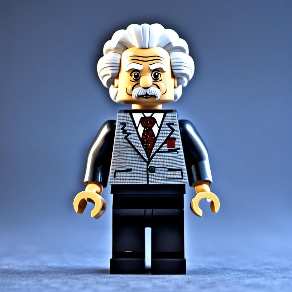 Albert Einstein turned into a Lego character