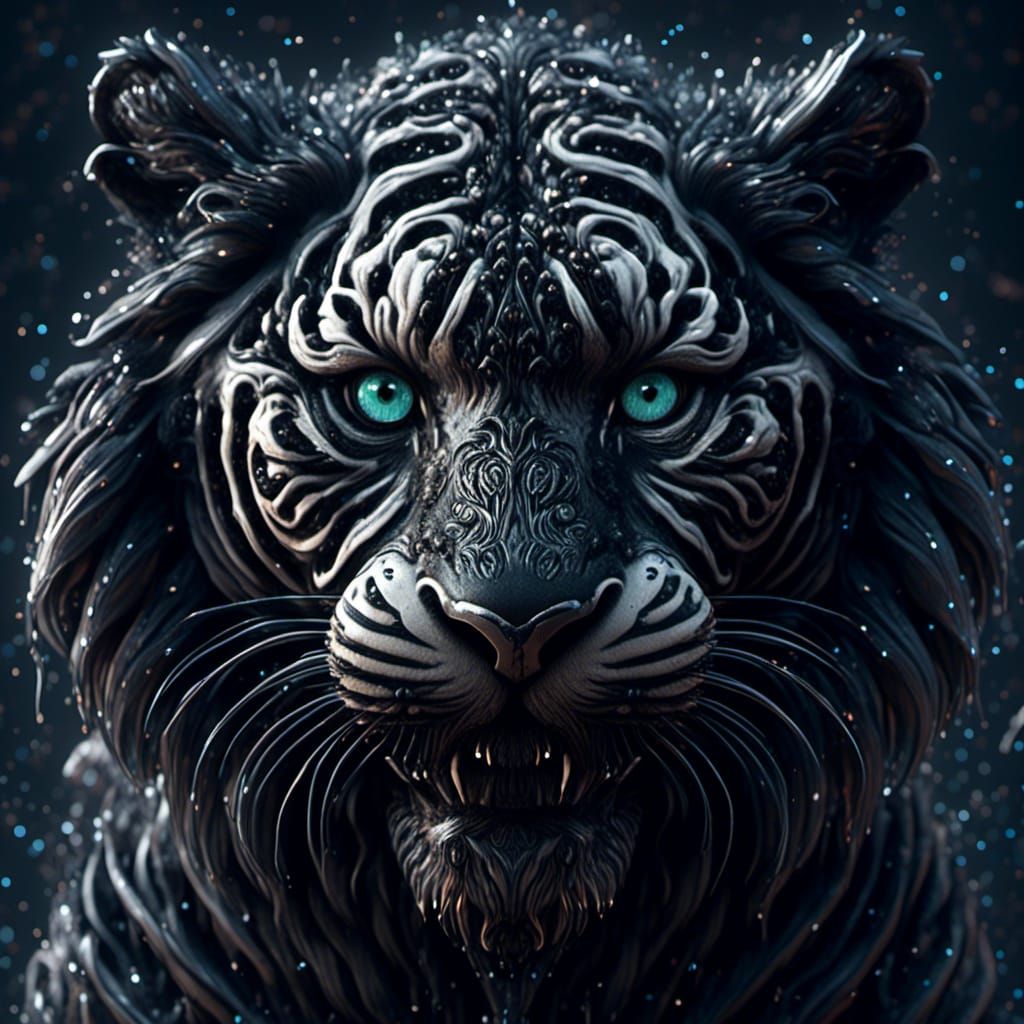 Gothic Noir Tiger in Dark Surrealism