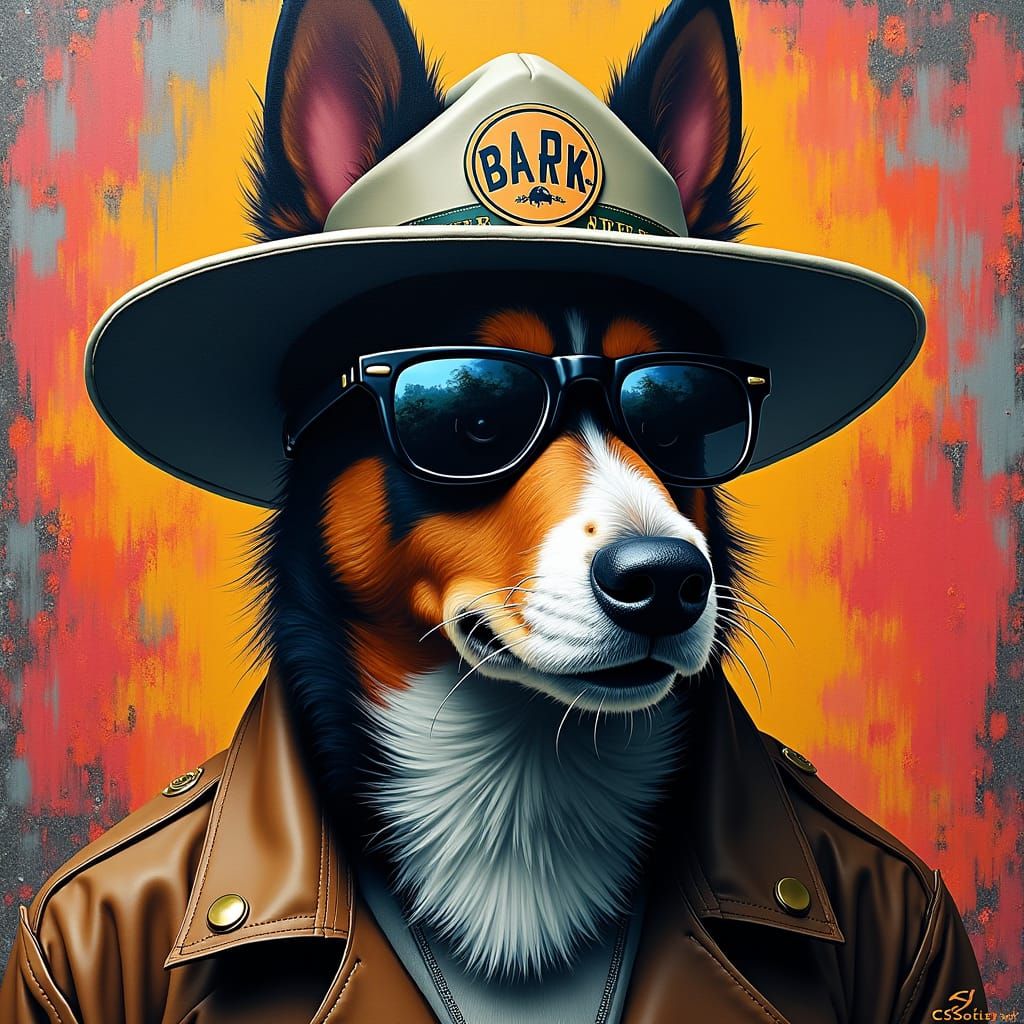 Dog Park Ranger in Street Art Style