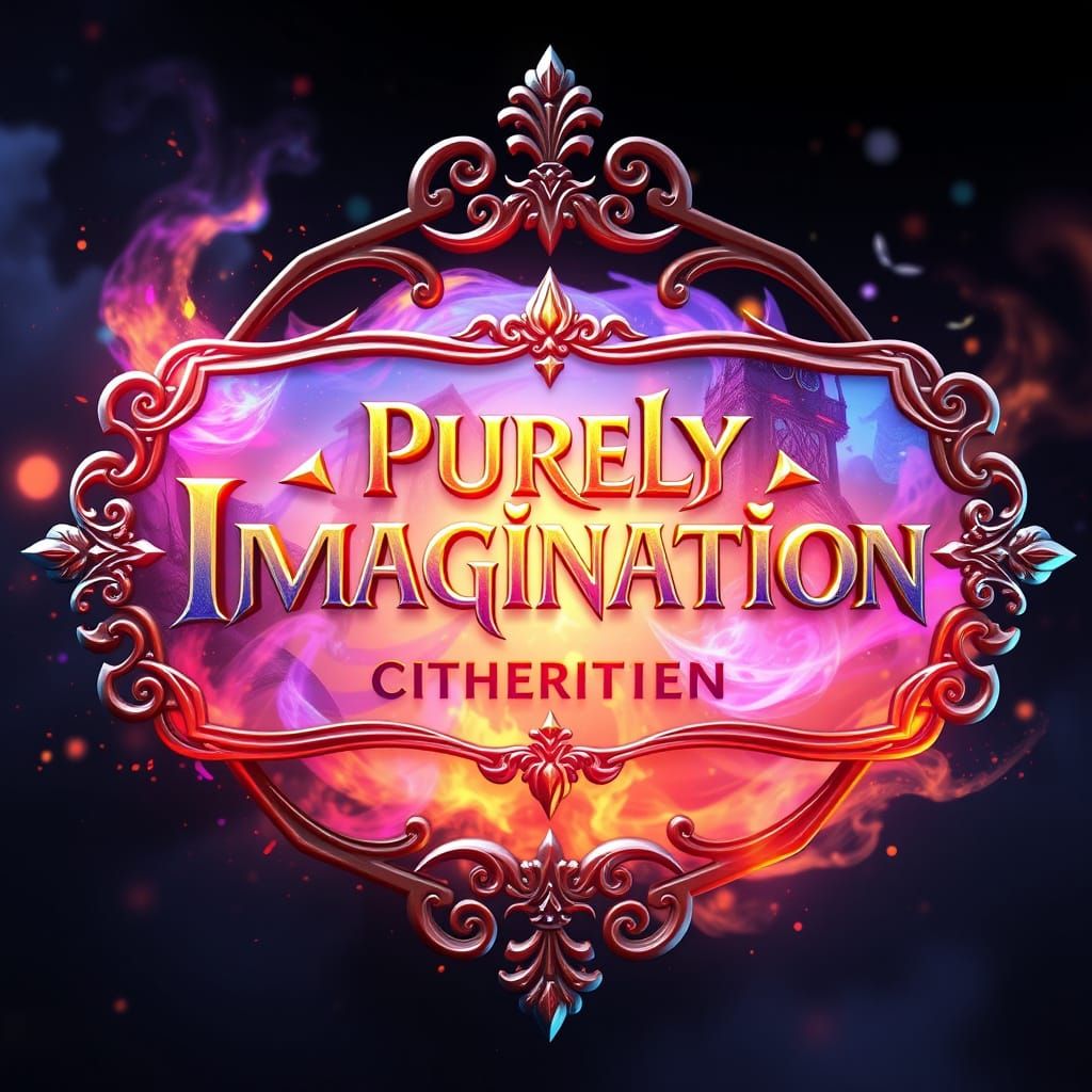 Surreal Fantasy Logo Unveiled with Intricate, Glowing Border...