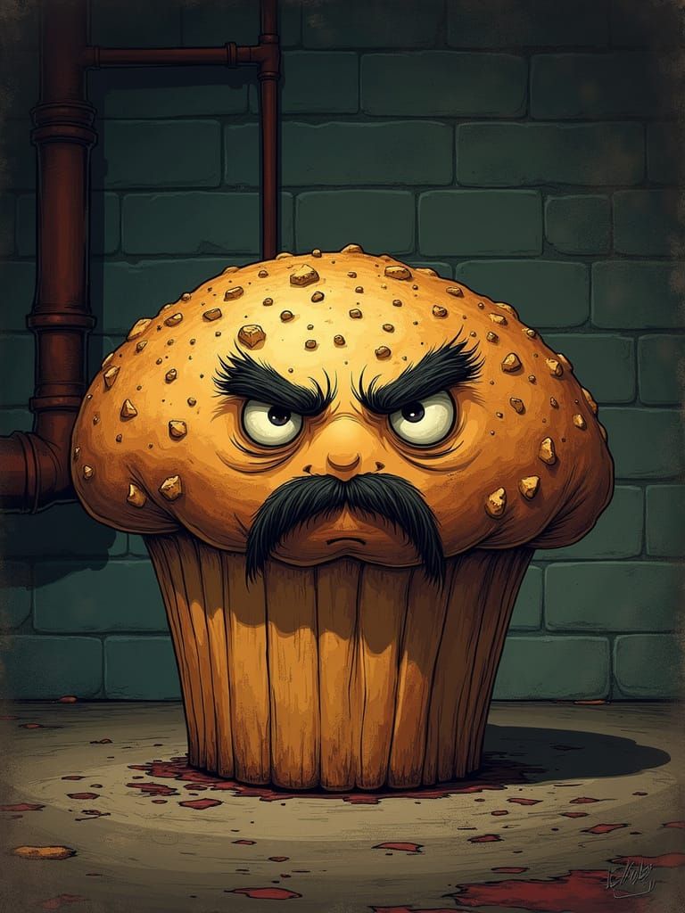 The personification of a gritty muffin