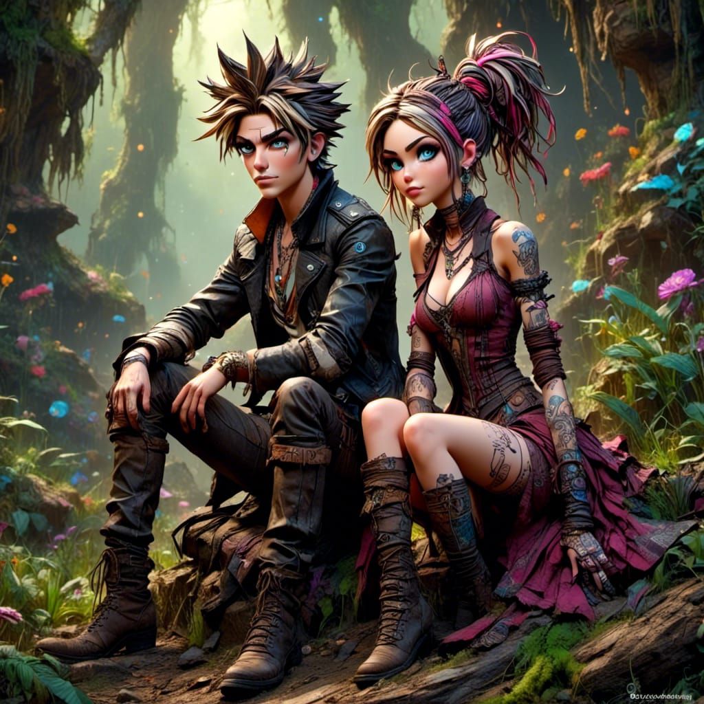 Magical Forest Couple in Hyperdetailed Photorealism