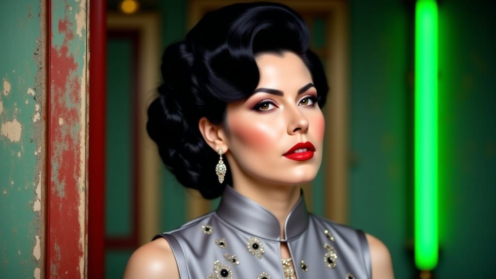 Gothic Beauty Portrait of Sauvanne in Cheongsam