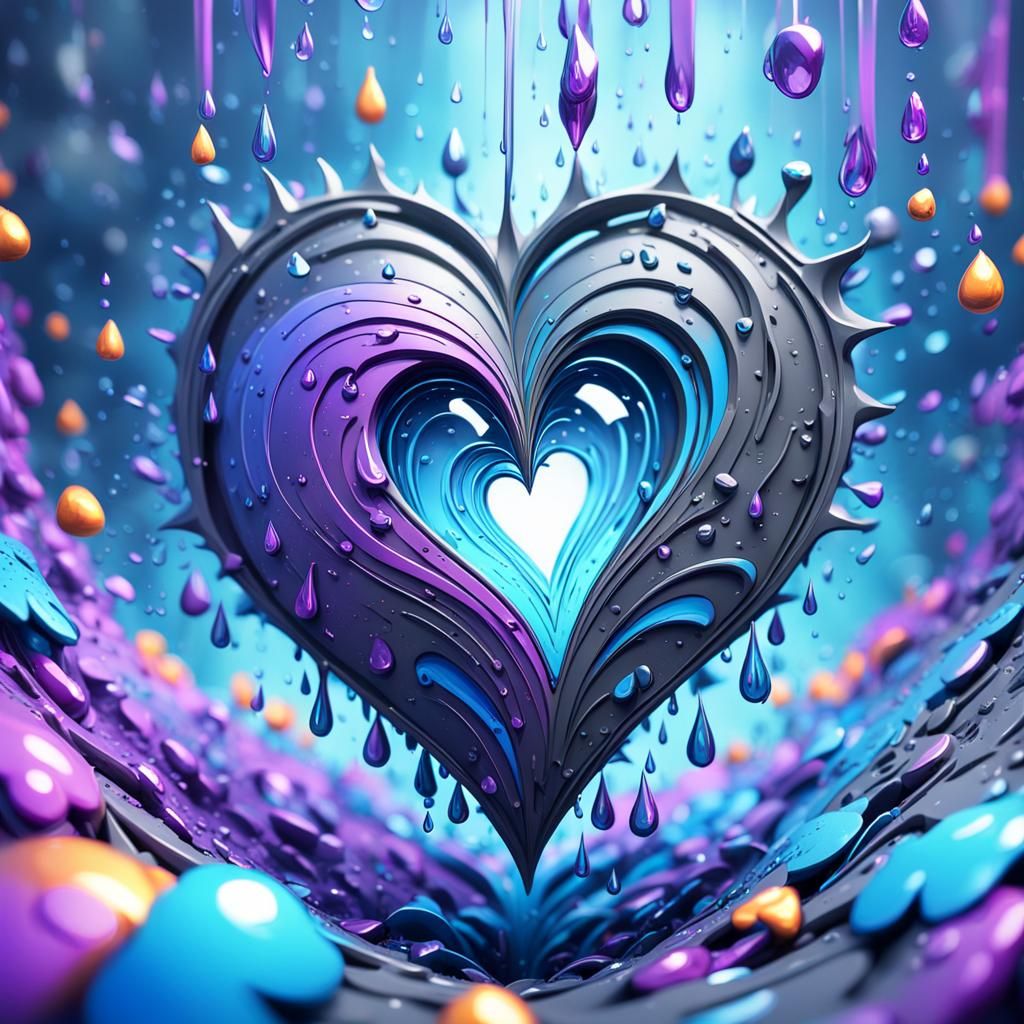 Heartbreak in Vibrant 3D Digital Art