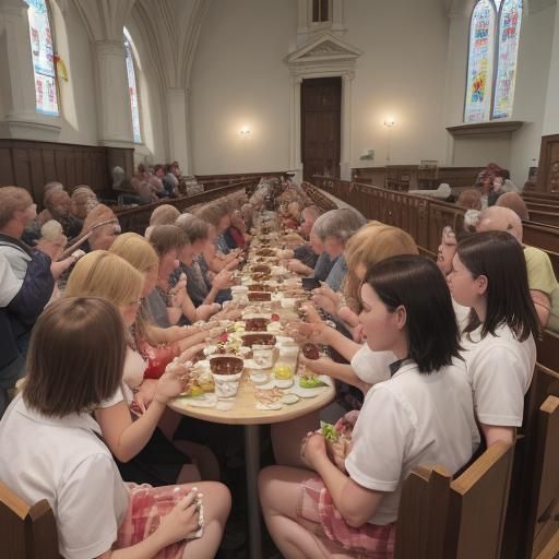 People Eating Sundaes in Church on Sunday