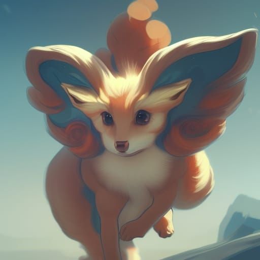 Detailed Vulpix Portrait in Hyperdetailed Style