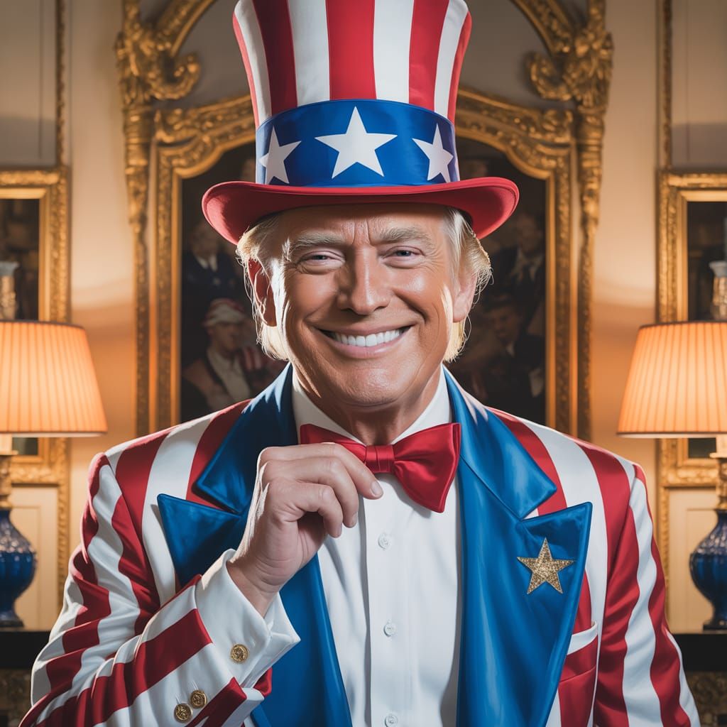 Donald Trump as Uncle Sam Portrait in Comic Art Style