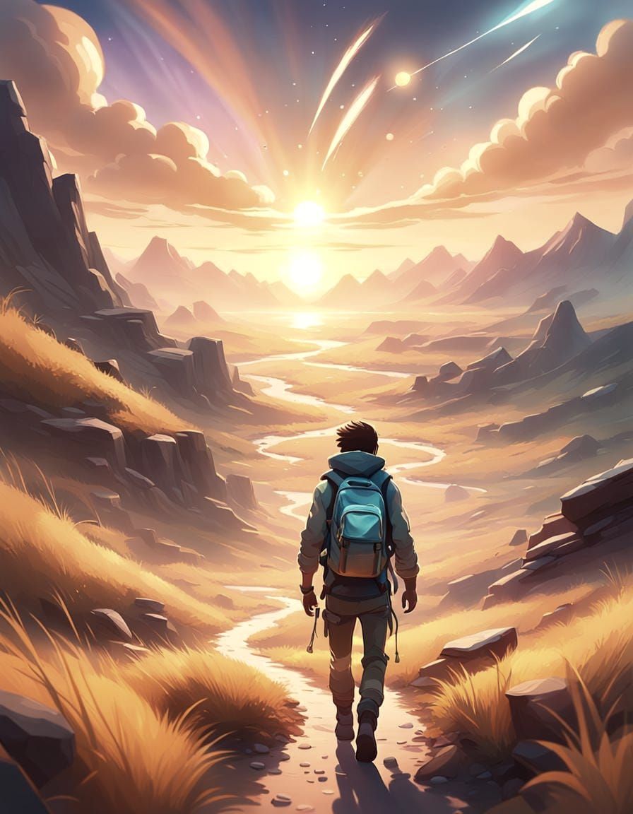 Holographic Sunrise to Sunset Landscape in 8k