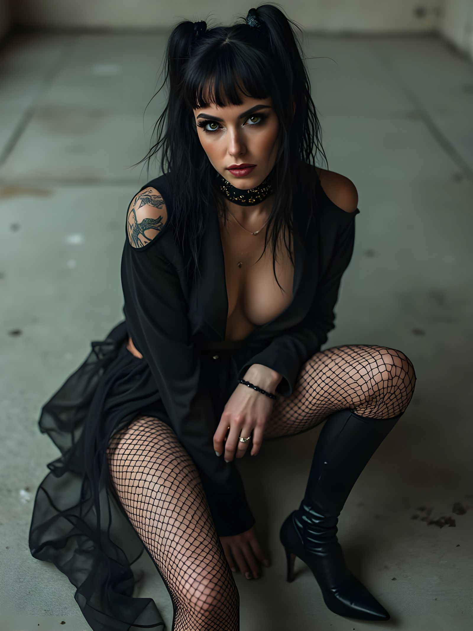 Cyberpunk Haute Couture Fashion Portrait