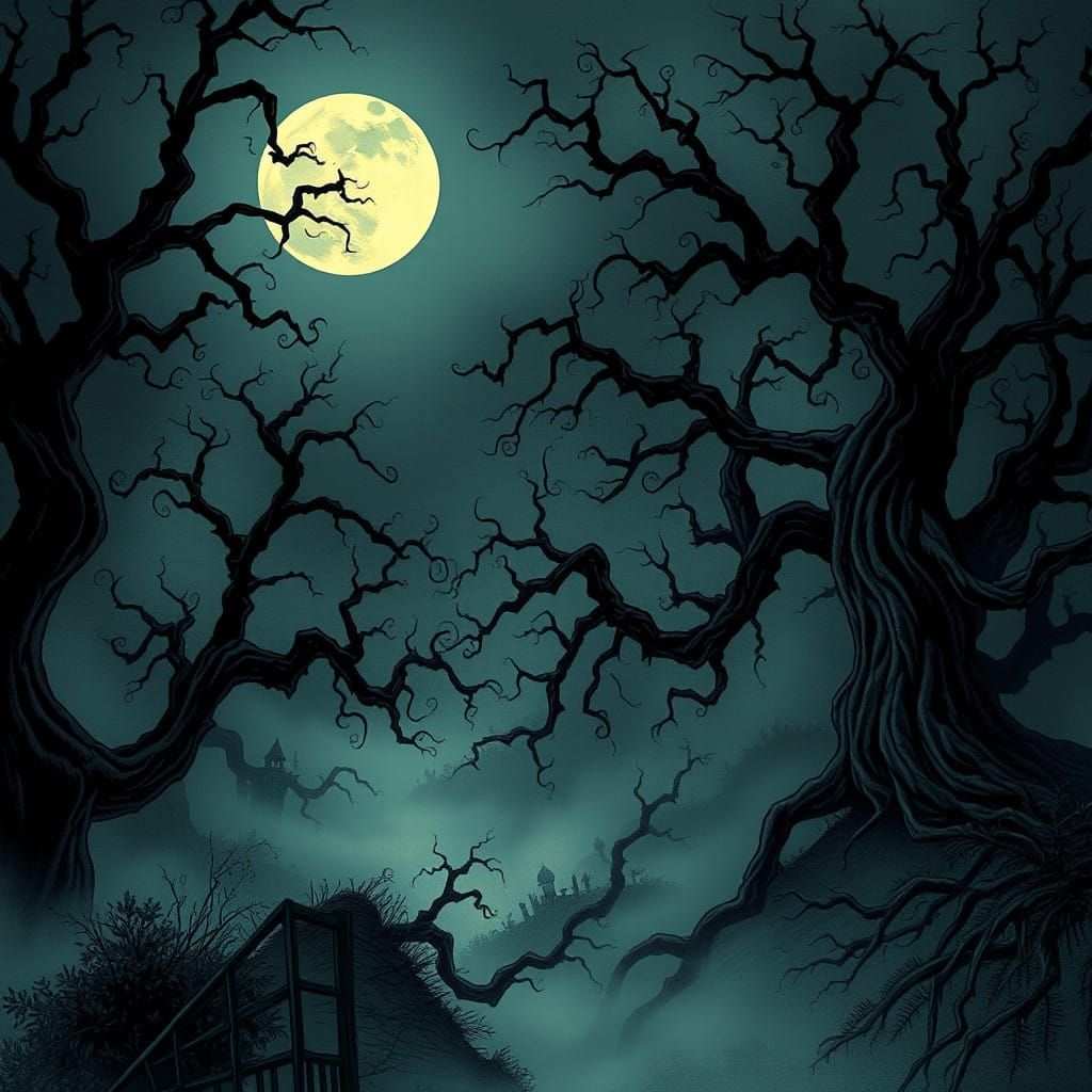 Whimsical Gothic Dreamscape at Twilight