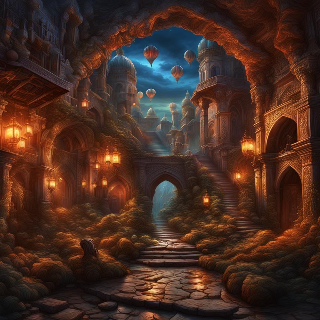 Fantastical Matte Painting with Intricate Details