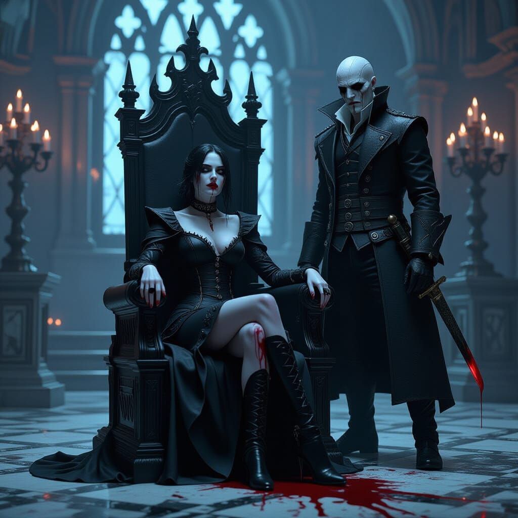 Emily Kaldwin on Throne in Gothic Ash Thorp Style