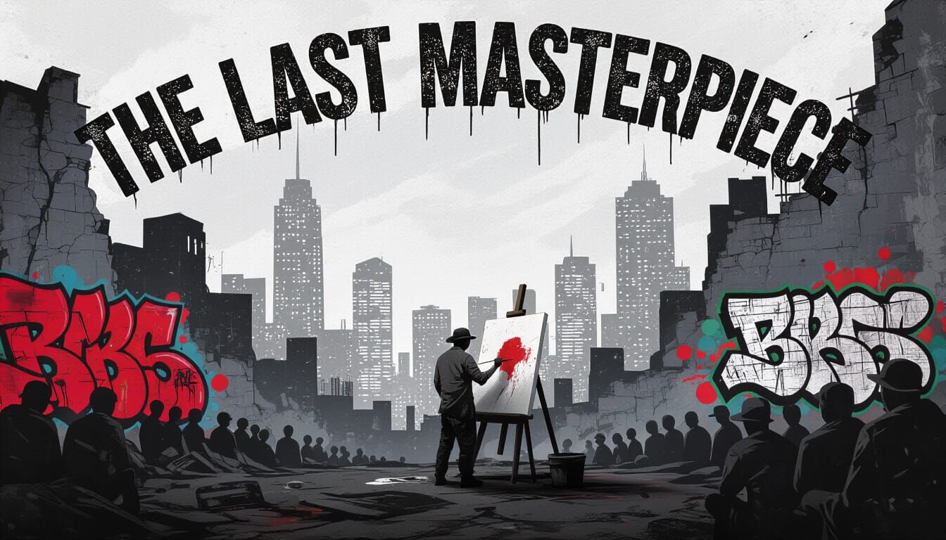 Dystopian Graphic Novel Cover: The Last Masterpiece