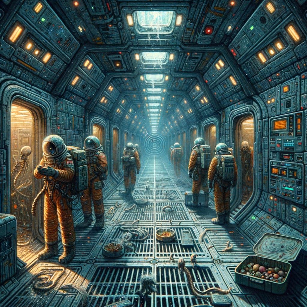 Abandoned Spacecraft Encounter in Reality Warping Aesthetic