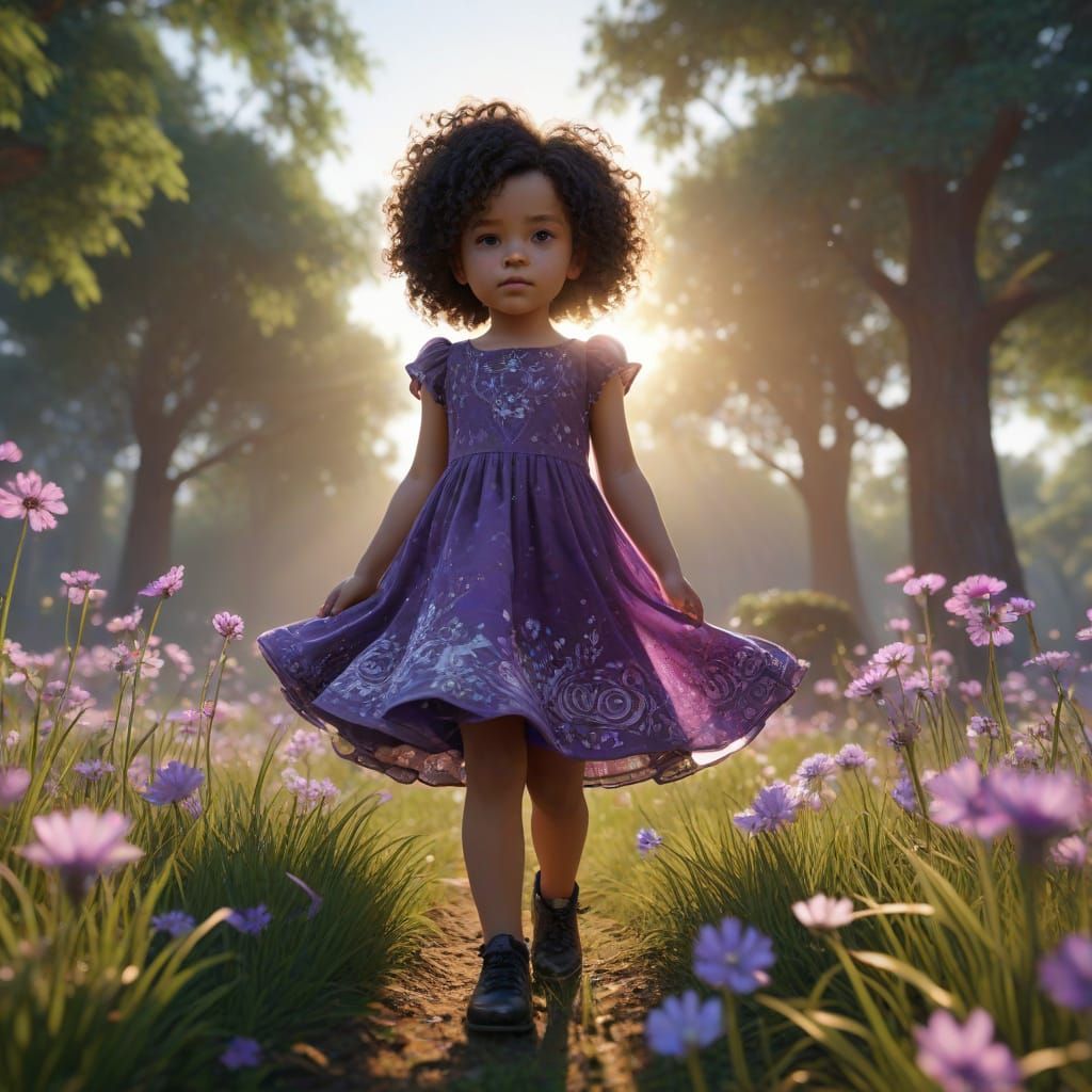 Psychedelic Droste Effect of a Toddler Girl