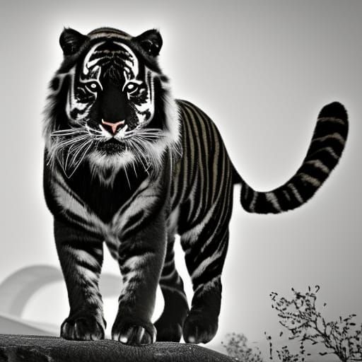 Striking Image of a Black Tiger
