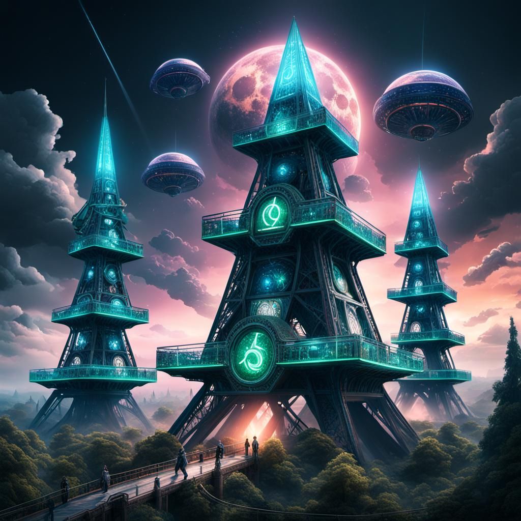 Reptilians and 5G Towers: Conspiracy Concept Art