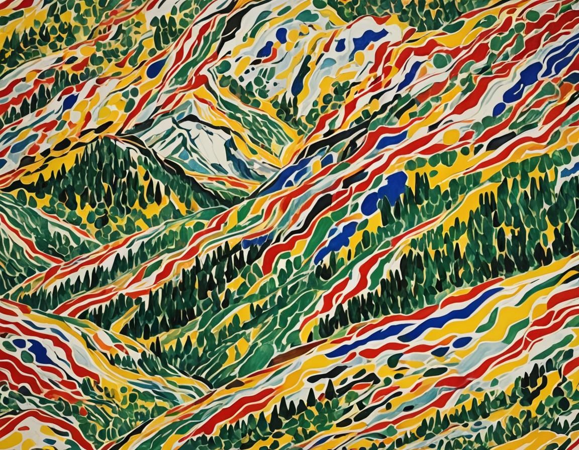 Yellowstone Finger-Painting in Pop Art Style