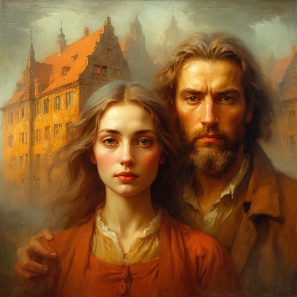 AI Generated Image of a Young Woman and Man