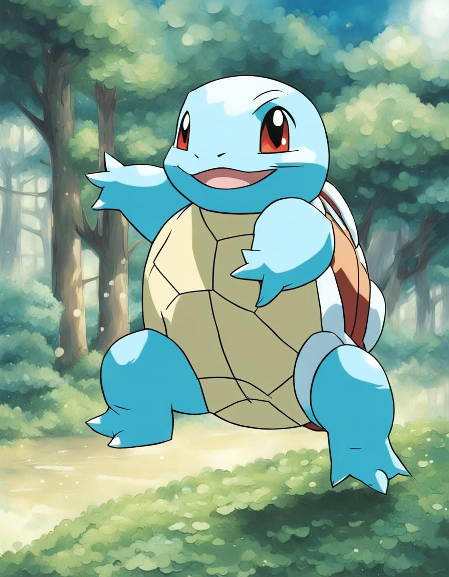 Squirtle in Anime Style