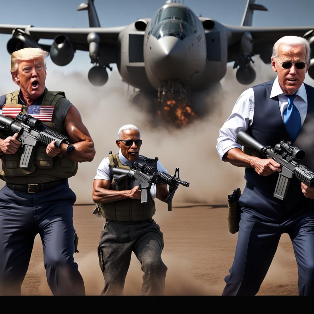 Three Presidents in an Action Scene, UHD Graphics