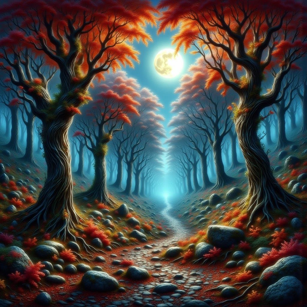 Gothic Autumn Forest in England by Tim Burton