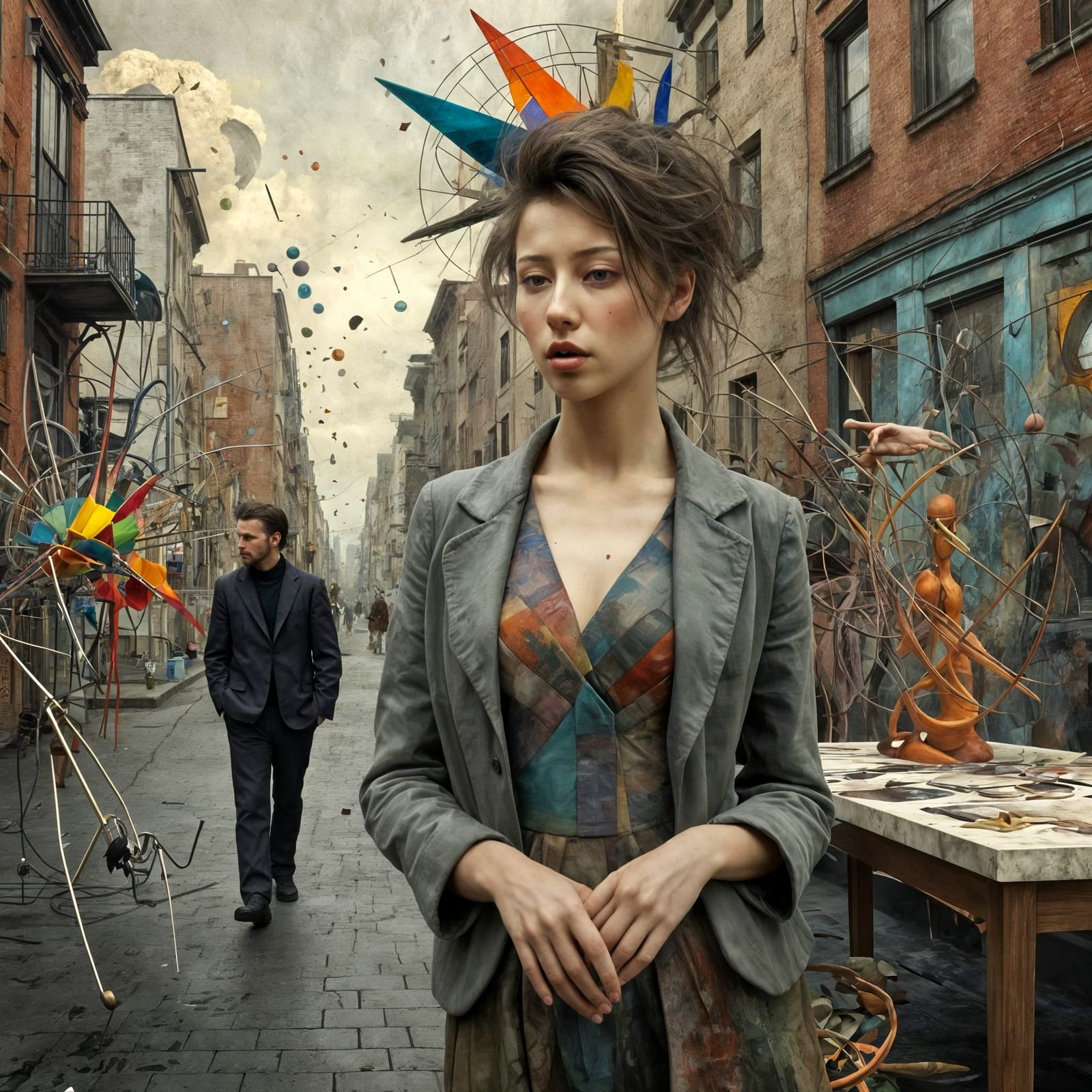 She'd sold him a piece and he has asked her to find the right place for it in his home... Both, are smitten.