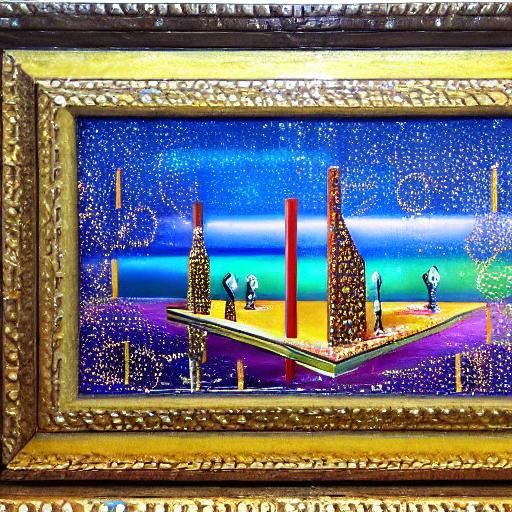 Long chimes abstract painting dotted sparkles glitter shiny ...