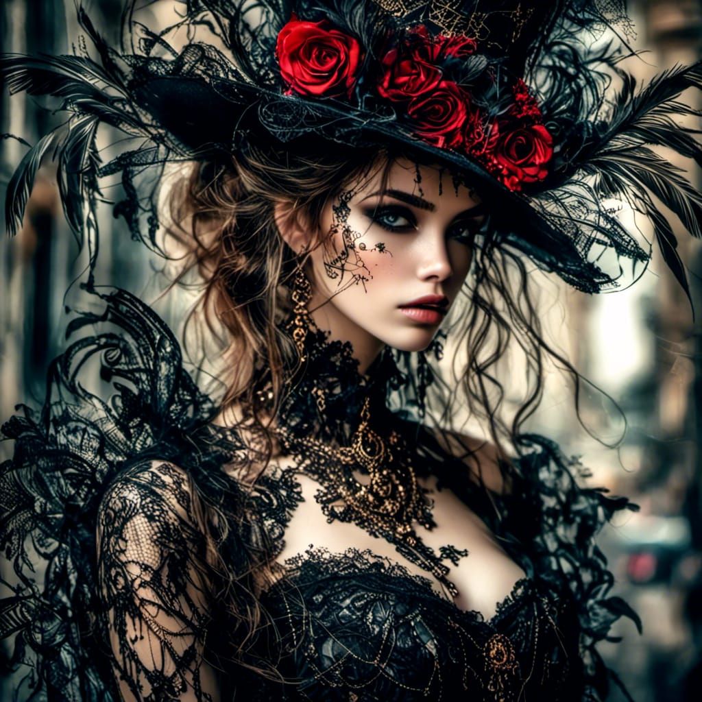 Auburn-Haired Beauty in Cafe: Photorealistic Portrait